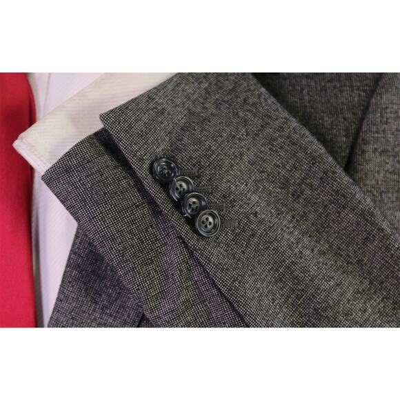 Richard James Gray/Black Tic Woven 2-Btn Slim Fit Wool Suit 36S - Picture 6 of 10